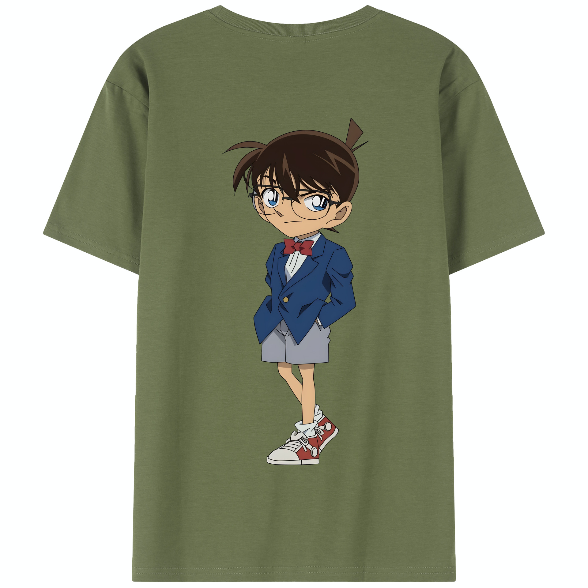 （画像用） 名探偵コナン 江戸川 コナン Detective Conan Conan Edogawa 綿100％半袖Tシャツ（背面プリント）